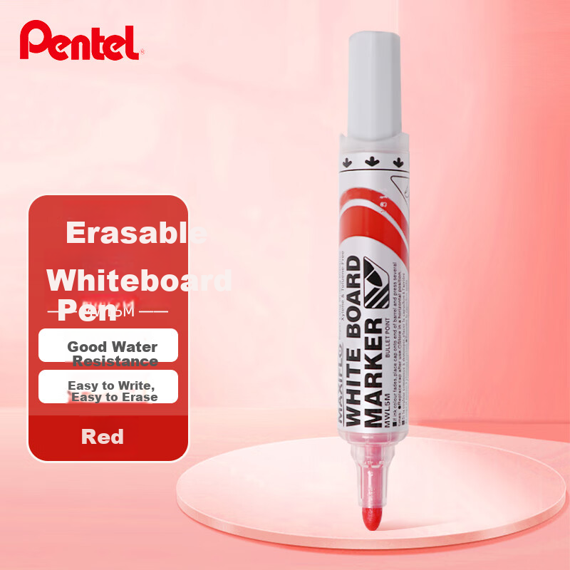 Pentel Whiteboard Marker MWL5M Red 2mm Tip