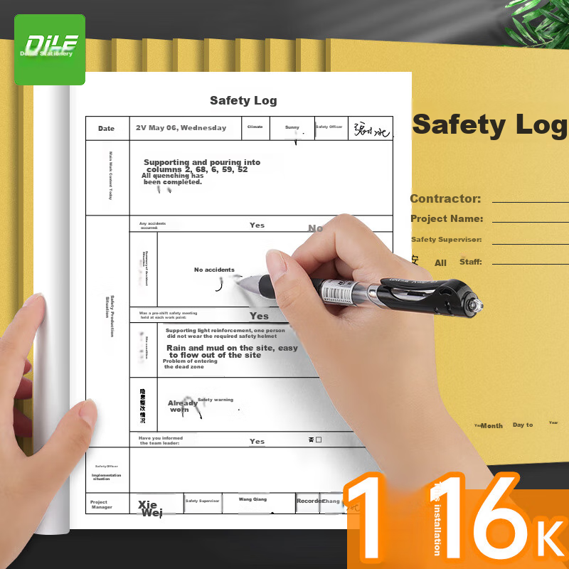 DiLe 16K Construction Log Customized Unit Project Diary 10-Book Set