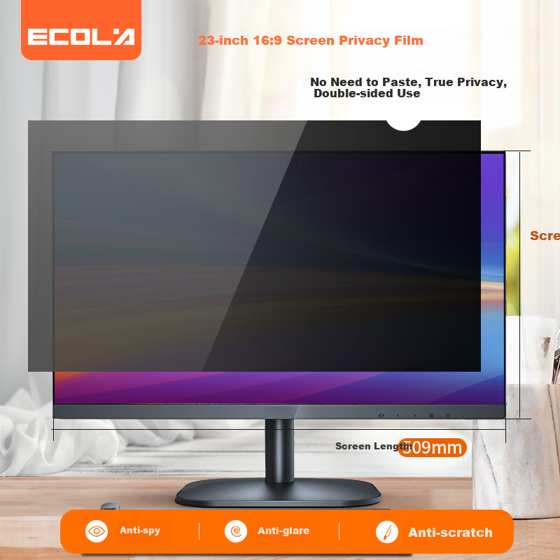 ECOLA 23-Inch 16:9 Computer Privacy Screen Film