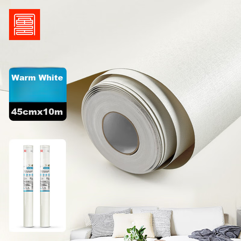 Foojo Self-Adhesive Wall Sticker - Ivory White, 45cm x 10m