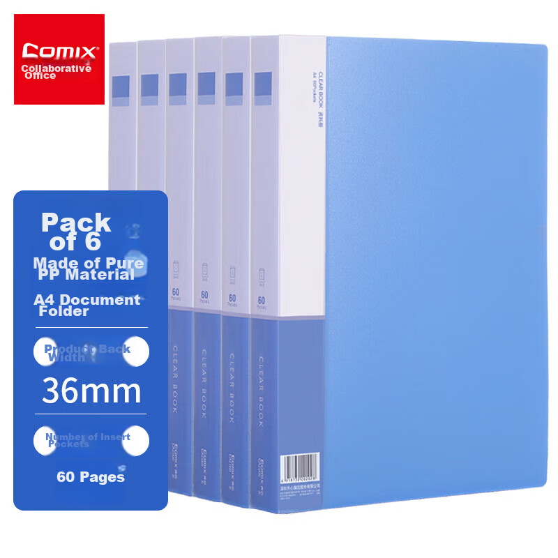 comix a4 60-page waterproof document folder
