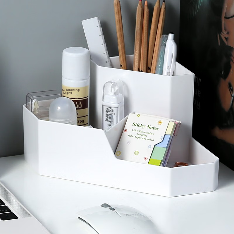 Jin Deli 4-Compartment Pen Holder Storage Box