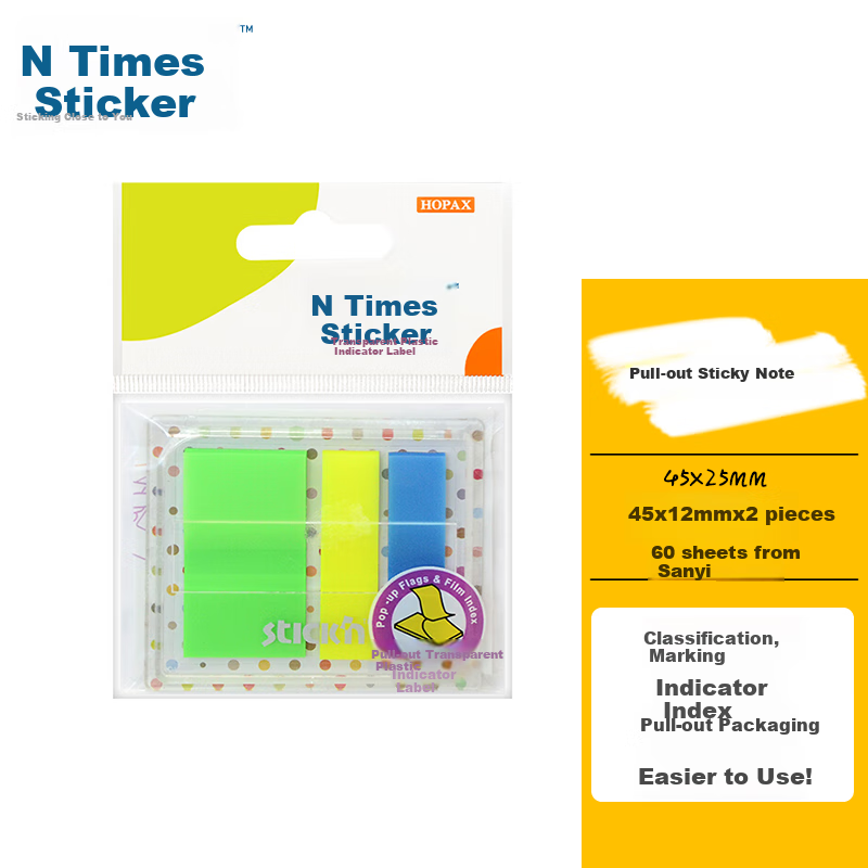 STICKN 60-Sheet Fluorescent Labels