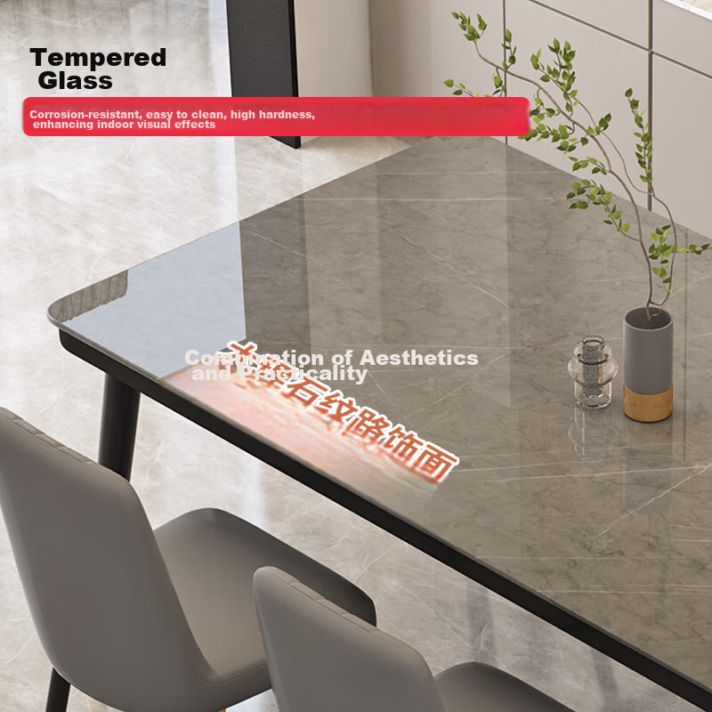 Fanshe 4-6 Person Glass Dining Table Set