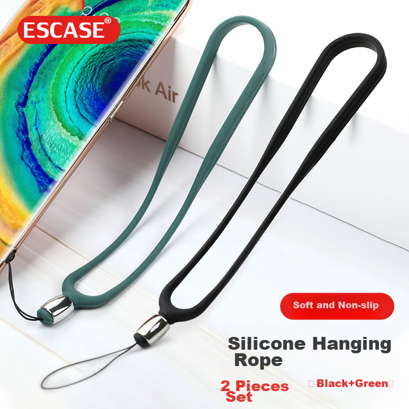ESCASE Two-Pack Phone Lanyard Silicone Strap for Redmi K90 Huawei Mate80 Apple