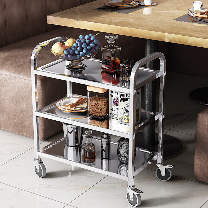AEY Stainless Steel 3-Tier Mobile Food Cart