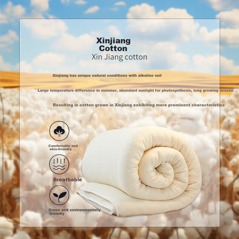 YALU&FREEDOM Xinjiang Cotton Mattress Pad 90x190cm
