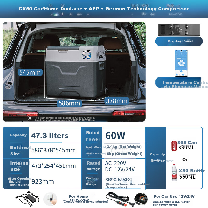 Alpicool CX40 Car Refrigerator - 39.3L Portable Cooling