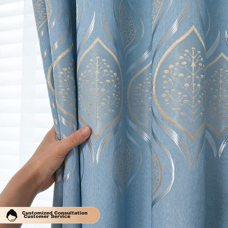 Arli Ali Living Room Bedroom Blackout Curtain Blue