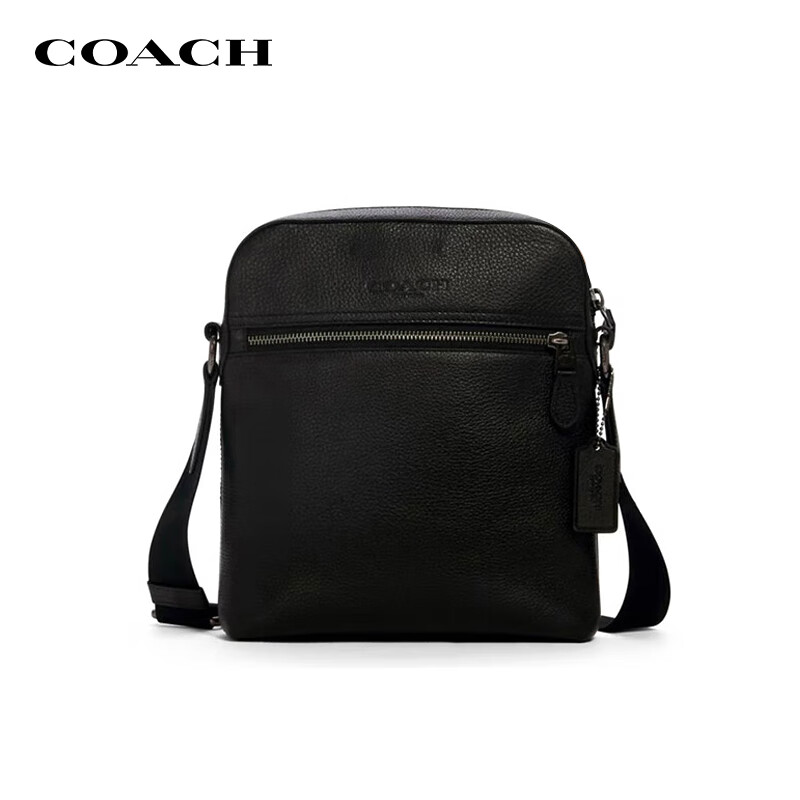 COACH Men's HOUSTON Small Shoulder Crossbody Flight Bag Black