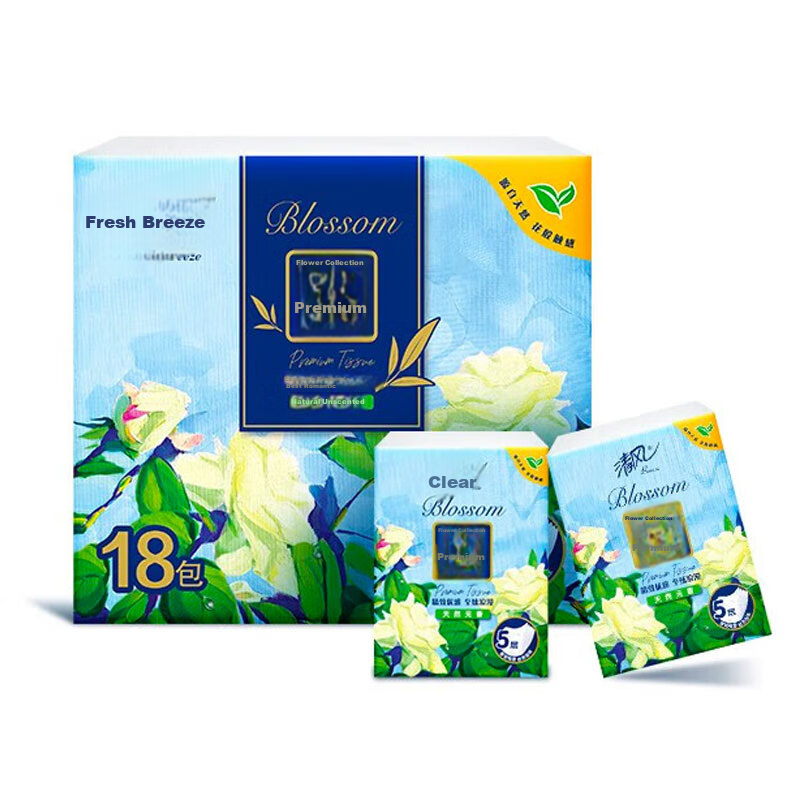 APP Blossom 4-Ply Tissue Packets, 7 Sheets*18 Packs