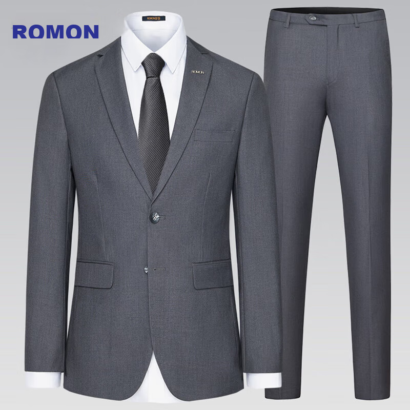 ROMON Men's Slim Fit Business Suit