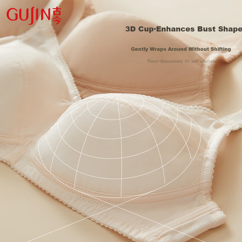 GUJIN Wireless 3/4 Cup Bra for Women, Cotton Comfort Bra
