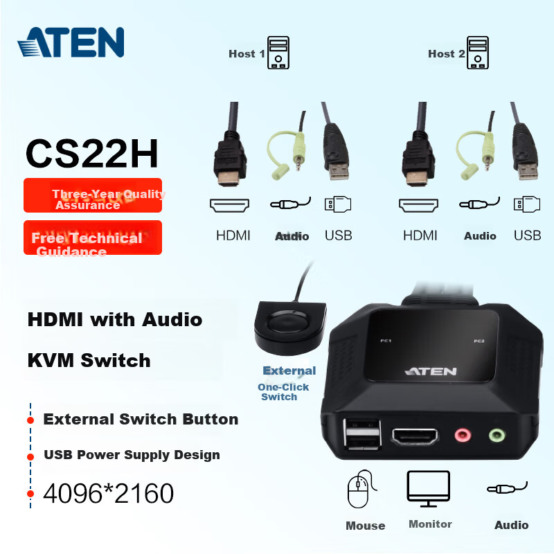 ATEN CS22H HDMI KVM Switch with Audio
