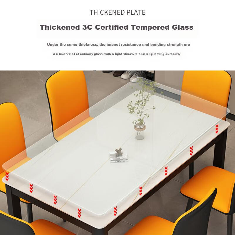 Fanshe Glass Dining Table Set - Simple Luxury