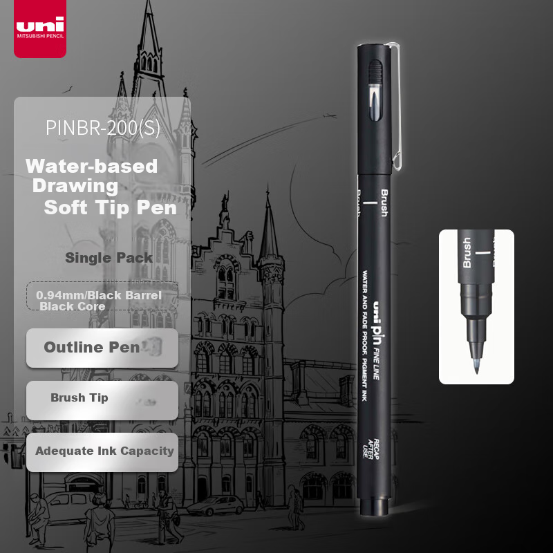 Uni Mitsubishi 0.94mm Water-Based Drawing Pen
