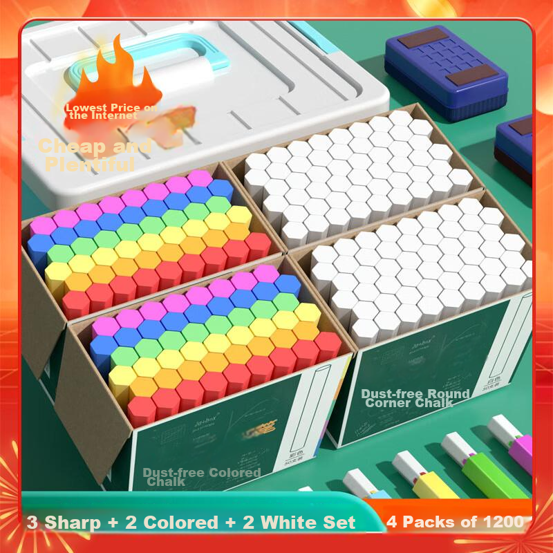 Jinzhi 200 Dust-Free Chalk Set for Kids, Home & School
