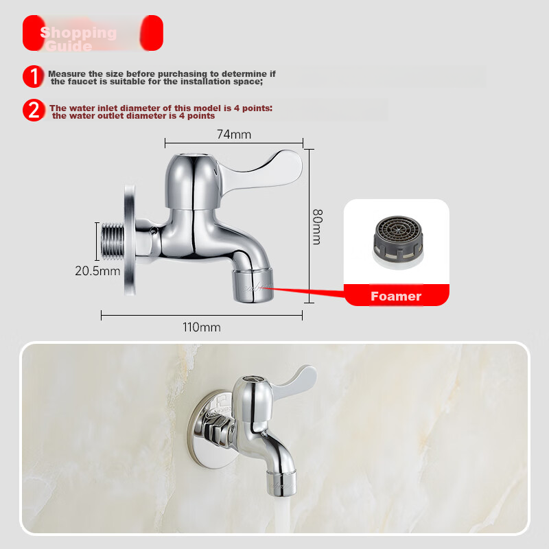 Submarine L101 Brass Chrome Mop Sink Faucet