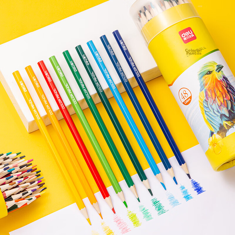 deli 48 color oil-based art pencils