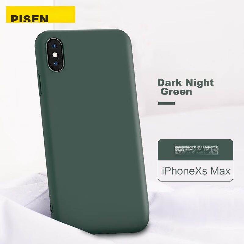 Pisen Silicone Case for iPhone XS Max - Dark Green