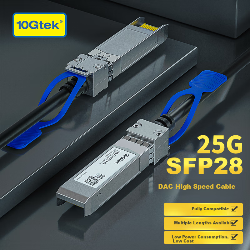 10Gtek 25G DAC Cable 3m for Huawei