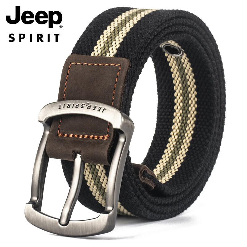 JEEP SPIRIT Men's Canvas Belt with Alloy Buckle