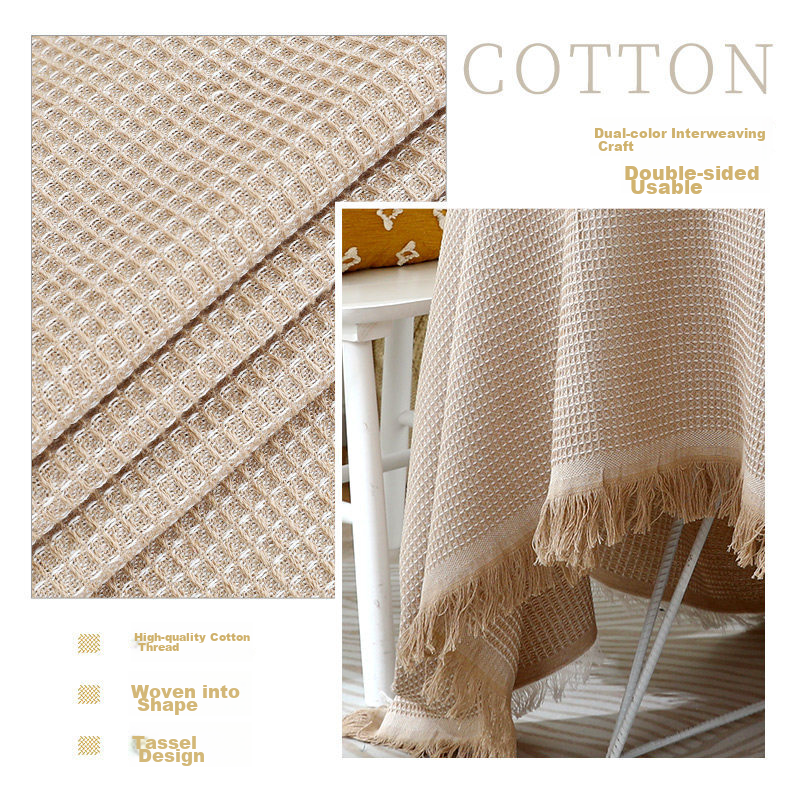 avivi khaki waffle cotton tablecloth