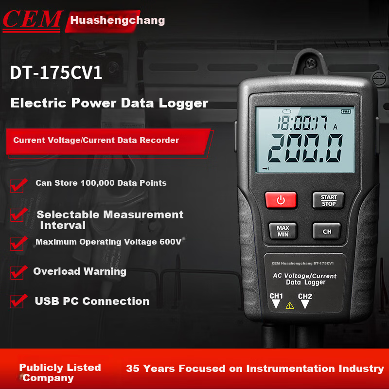 CEM DT-175CV1 AC Current Voltage Data Logger