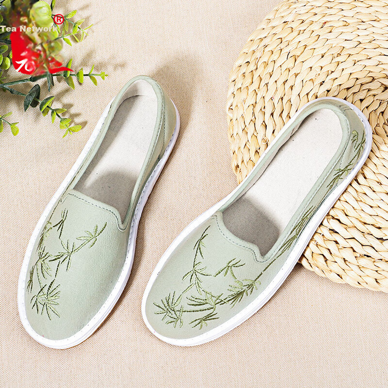 Bus Heyuan Women's Embroidered Hanfu Shoes, Ethnic Style, Traditional Beijing Cloth