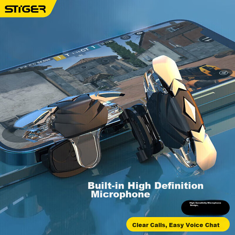 Stiger PUBG Mobile Gamepad - Four-Finger Trigger with Transparent Design