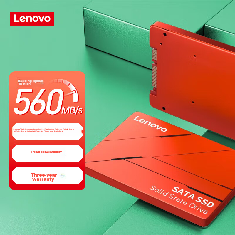 Lenovo 128GB SATA3 SSD - 560MB/s Read Speed for Desktop/Laptop (E660 Series)