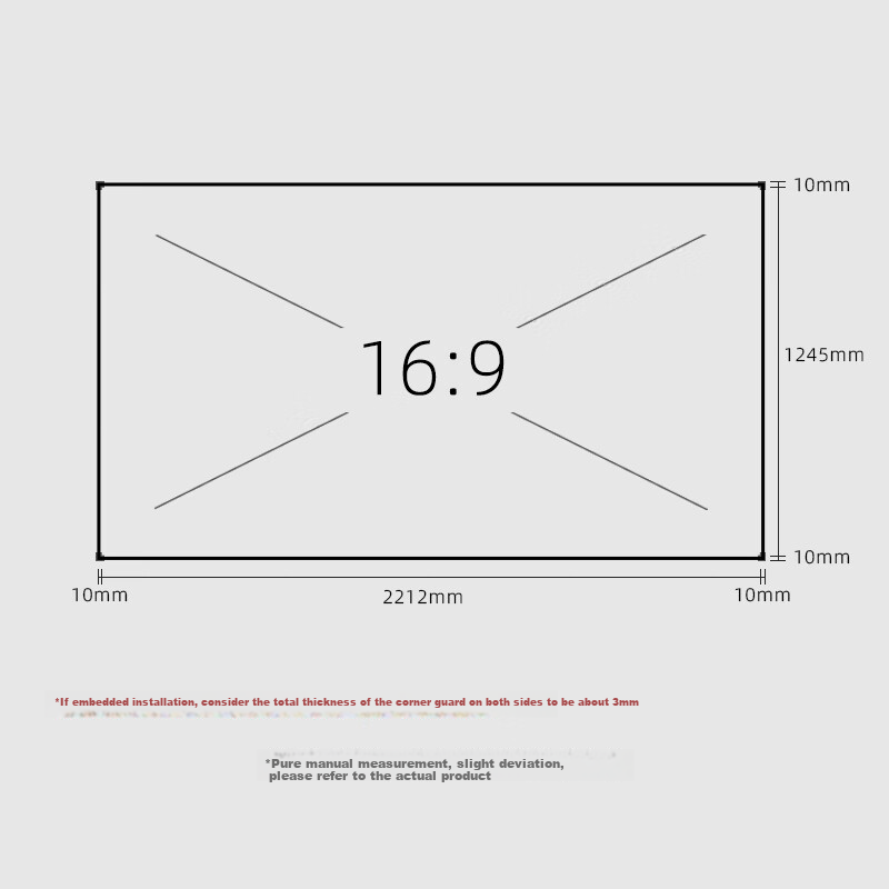 JINGMI 100-Inch K3 Gray Crystal Projection Screen