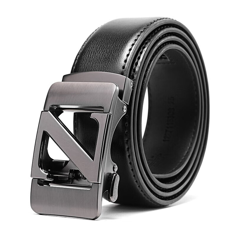 Aokang Men's Automatic Buckle Belt - Black Business Belt for Men