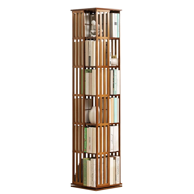 ANERYA Rotating Bookshelf 6-Layer Bamboo Floor Stand