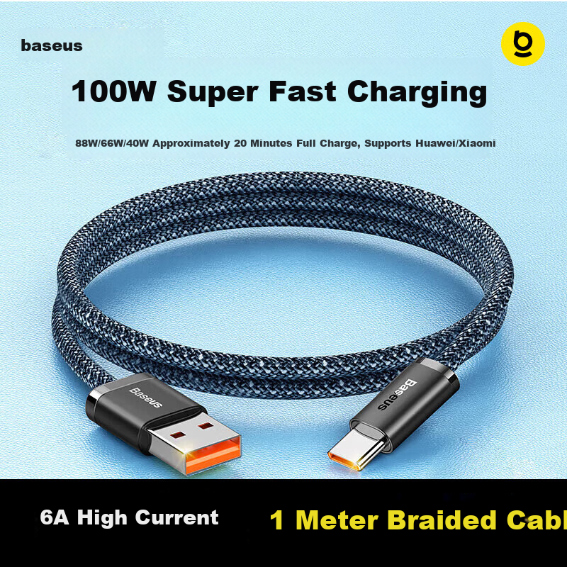 Baseus 100W Fast Charging Type-C Cable, 1m, Blue