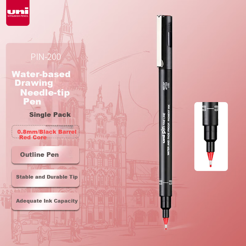 uni Ballpoint Pen PIN-200 0.8mm Water-Based Drawing Pen