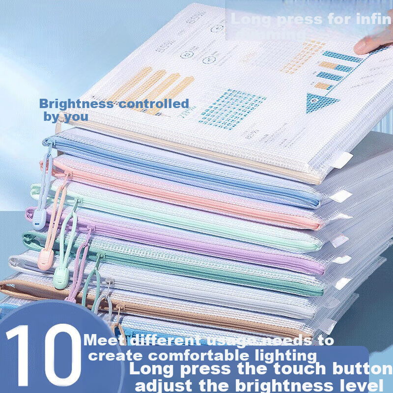 Licao A4 Thickened Transparent File Bag Set - 10 Macaron Color Zipper Pouches for Office, School, Home Study