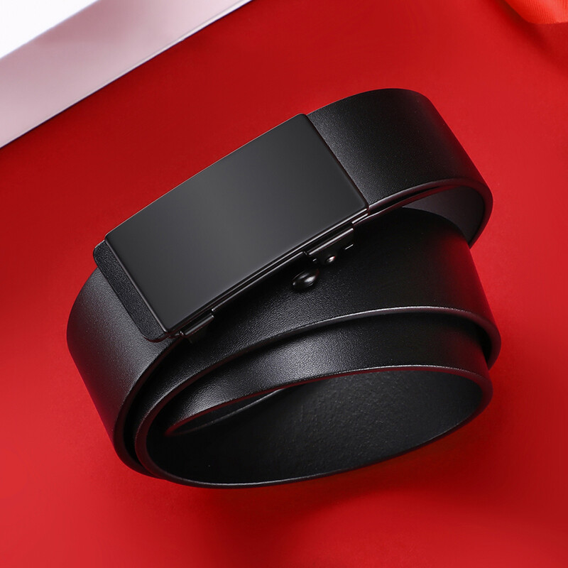 Viney Men's Top-Grain Leather Belt - No Buckle Automatic Fit
