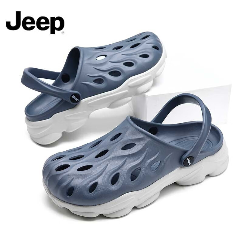 Jeep Men's Perforated Sandals - Navy Blue