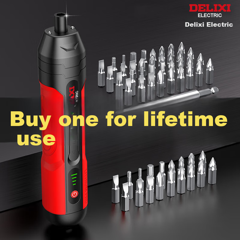 DELIXI Electric Screwdriver Set - 29-Piece Multi-Functional Tool with 14 Torque Settings
