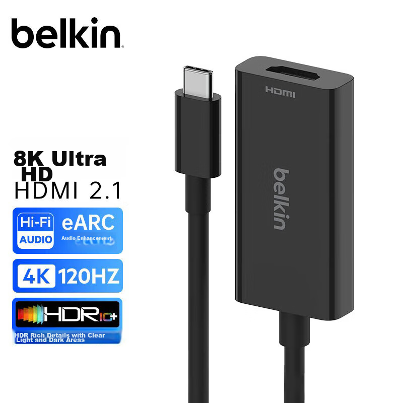Belkin 8K Type-C to HDMI 2.1 Converter with USB-C Extension