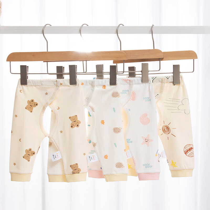 Babyprints Newborn Cotton Open-Crotch Pants 2-Pack