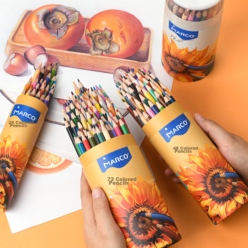 MARCO Oil-Based Colored Pencils 36-Pack for Kids & Students – Vibrant Art Supplies