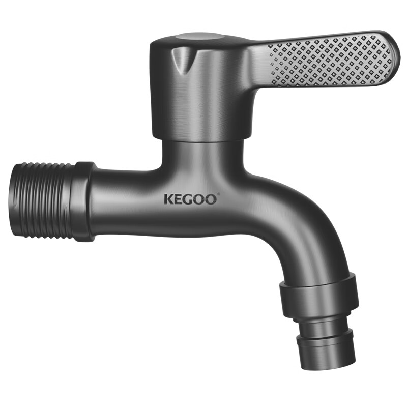 KEGOO 304 Stainless Steel Washing Machine Faucet - Gunmetal Gray Single Cold Tap for Bathroom, Balcony, Pool, Mop Use (K6007)