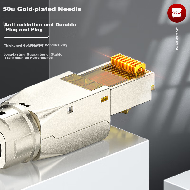 AMPCOM Cat7 Ethernet Tool-Free Crimping Connector