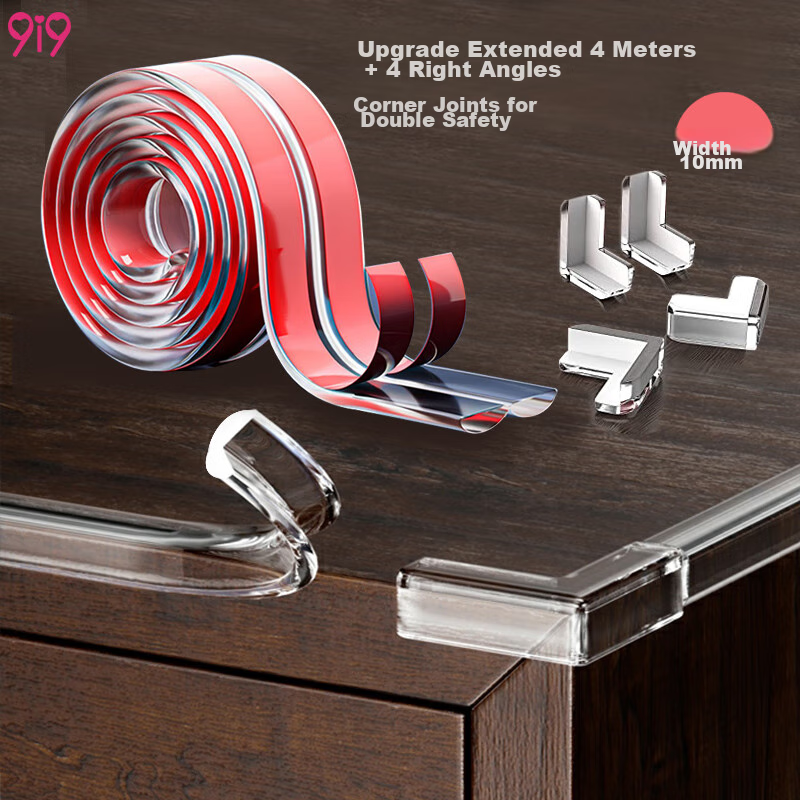 9i9 Transparent Bumper Strip with Corner Guards - 4m Baby Safety Protector