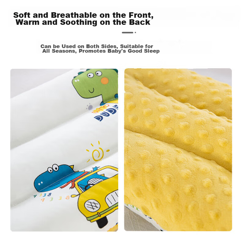 9i9 Kids' Dinosaur Comfort Pillow - 50x30cm Double-Sided Cotton & Plush