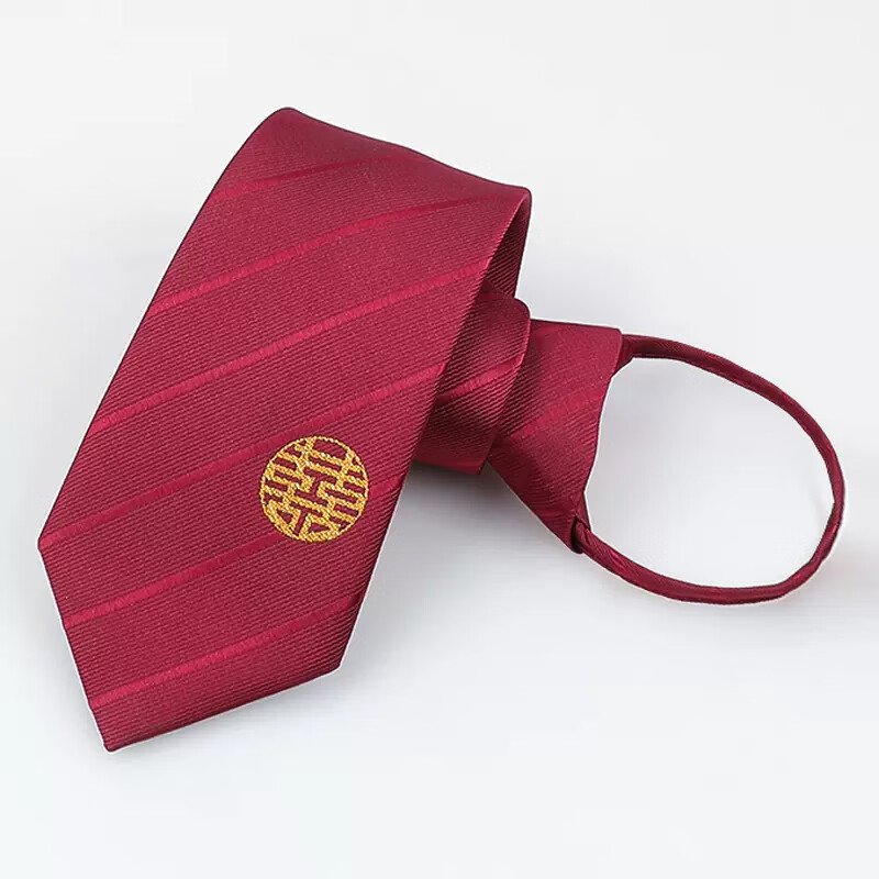 GLO-STORY 8cm Red Tie for Men, Pre-Tied Formal Wear