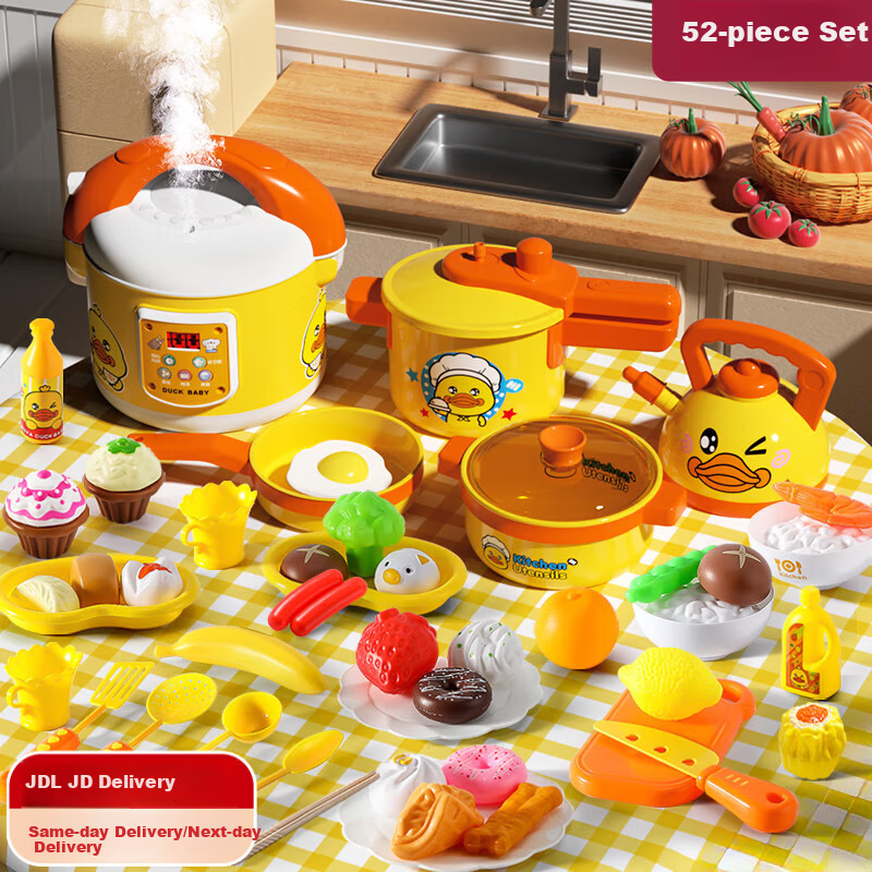 BIG TAYLOR 52-Piece Mini Kitchen Playset for Kids 3-6 Years