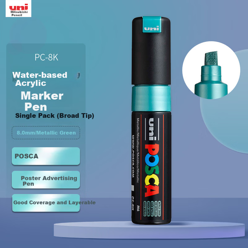 uni POSCA Acrylic Marker - Large Metal Green 8mm (PC-8K) - 1 Piece